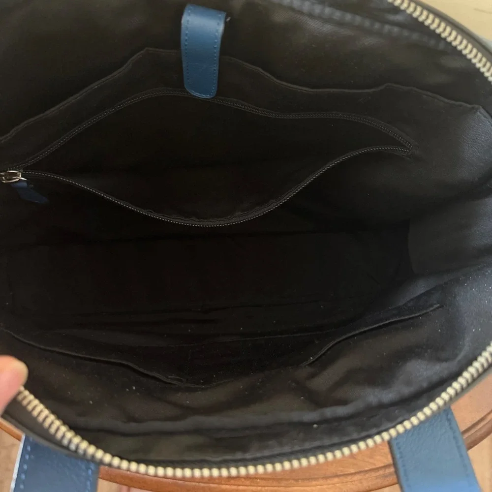 Coach Metropolitan Slim Briefcase Blue Leather Laptop Bag, Tote, Messenger bag